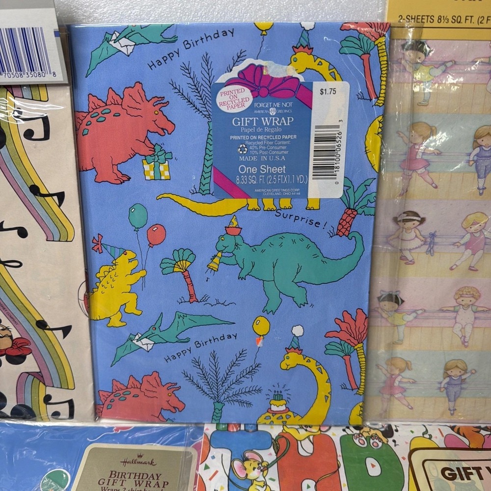 Lot Of Vintage Wrapping Paper Sheets Multiple Occasions 70s 80s Mickey/Clowns - Picture 8 of 13